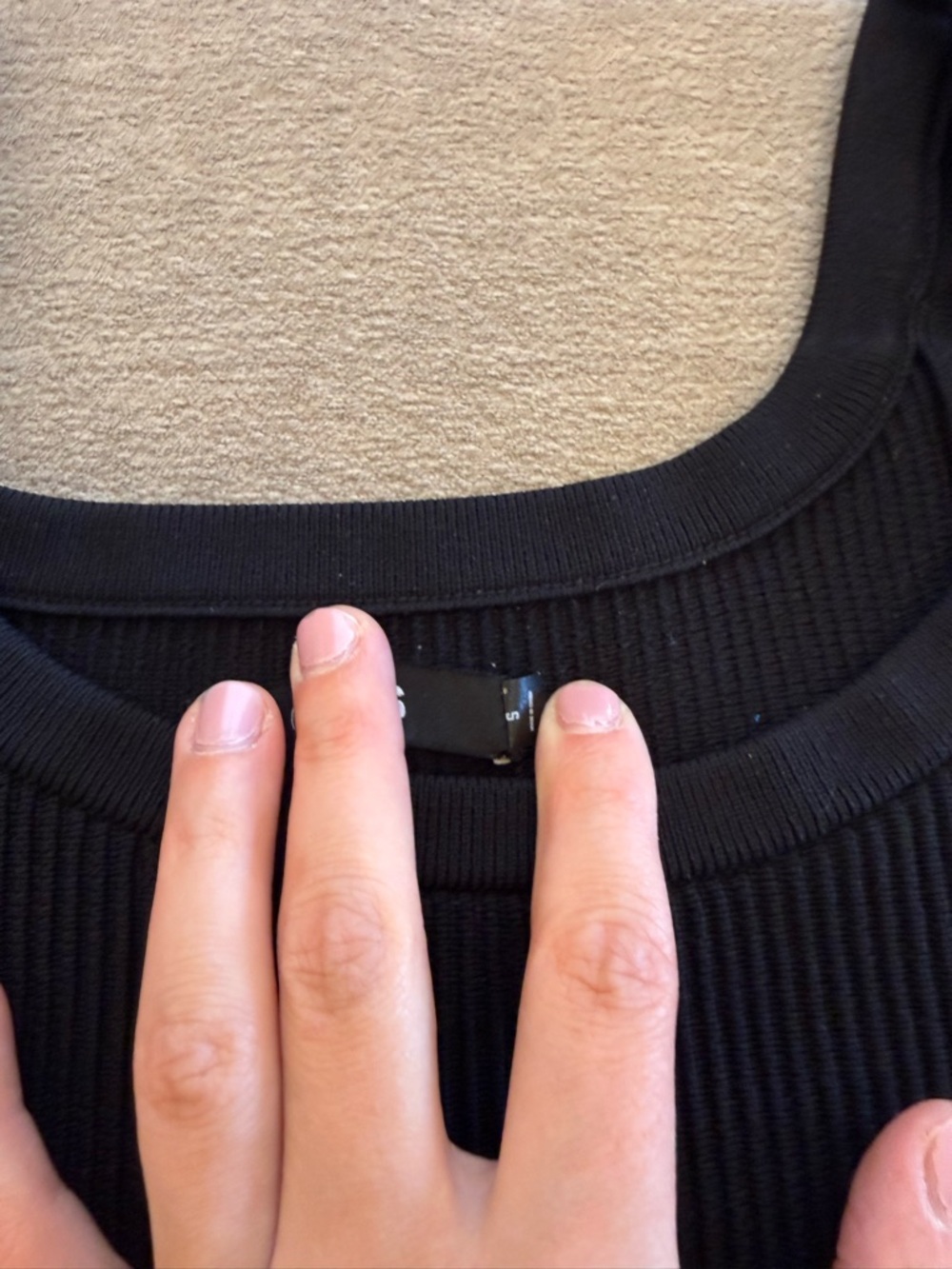 CUTS Black Ribbed Tank Top - Picture 3 of 3